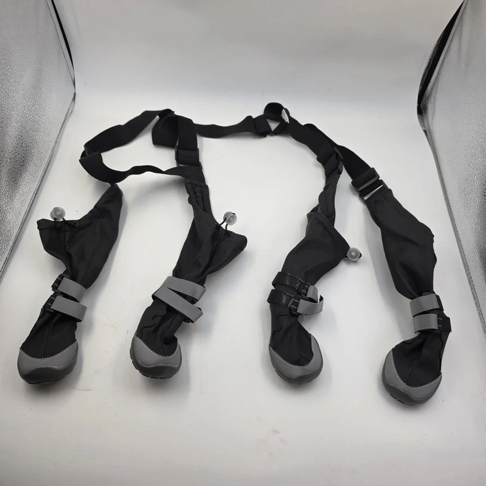 YINWANBB Dog Boots with Adjustable Suspenders Waterproof Anti-Slip Black XL O4